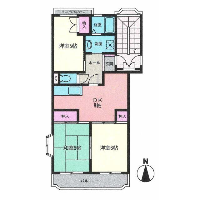 クレール横山 401号室 間取り
