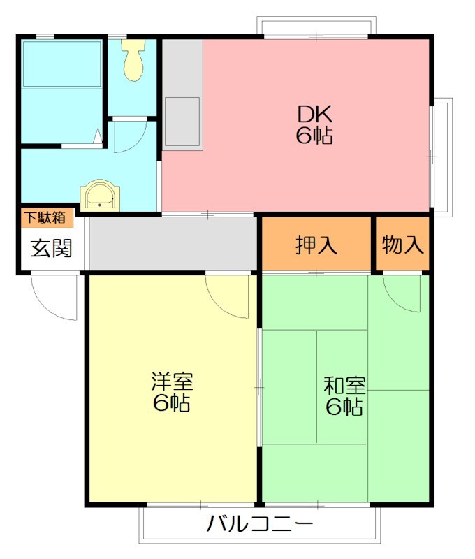 パレス三喜Ⅱ 101号室 間取り
