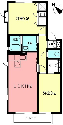 シエルⅥ 102号室 間取り