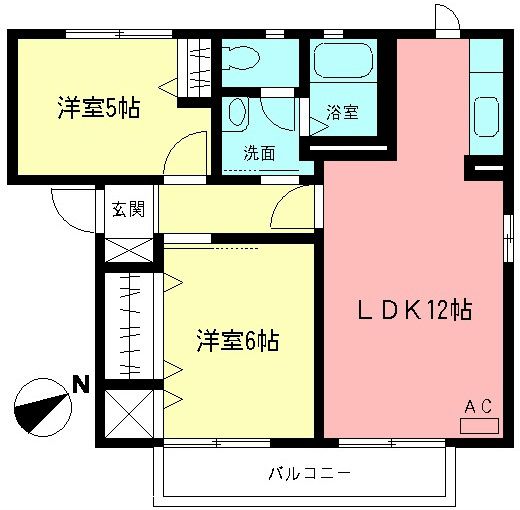 ラ・サカヤD 202号室 間取り