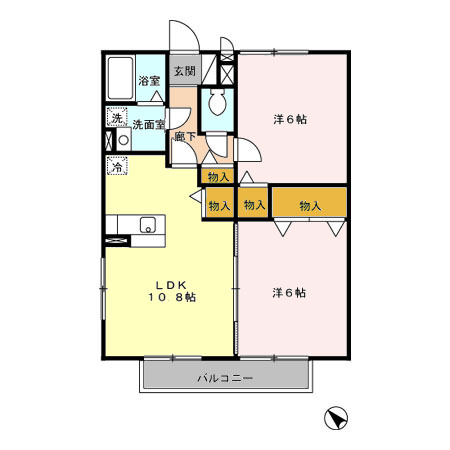 カサブランカ 203号室 間取り