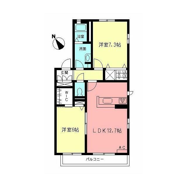 グランディール 101号室 間取り