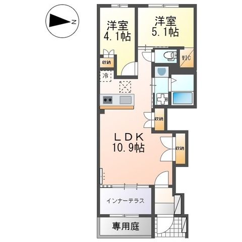 ワイズ カーサ 101号室 間取り