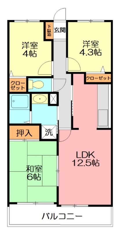 フェリースいずみ中央 303号室 間取り