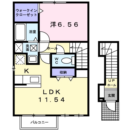ソレアード・ピノ 201号室 間取り