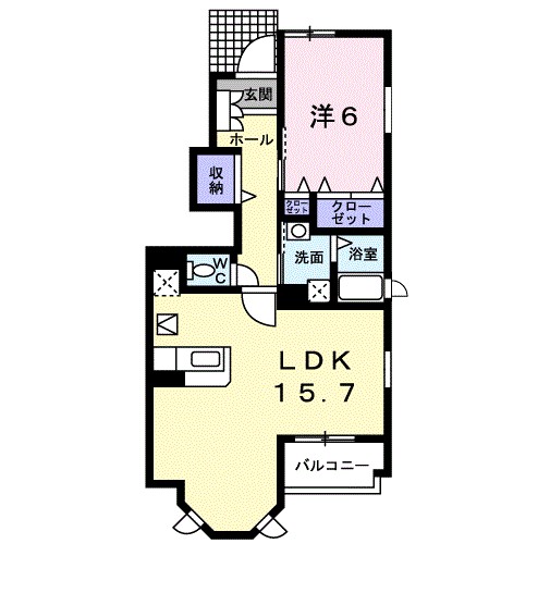 グレイス 101号室 間取り