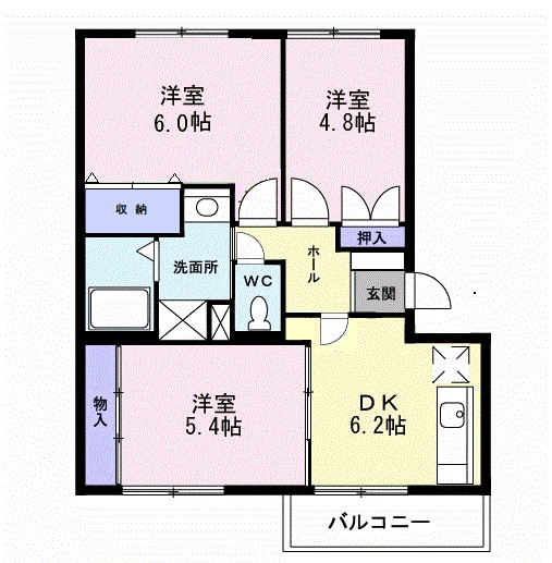 サンリーフ湘南 102号室 間取り