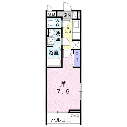 エレメントS 201号室 間取り