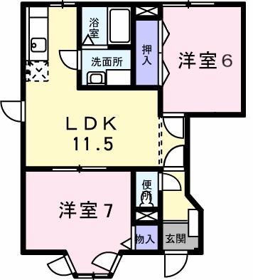 コートドールＡ 101号室 間取り