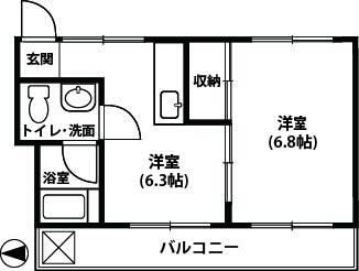 クレストコート藤沢 303号室 間取り
