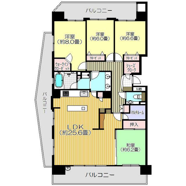 日神パレステージ本厚木グランビュー 501号室 間取り