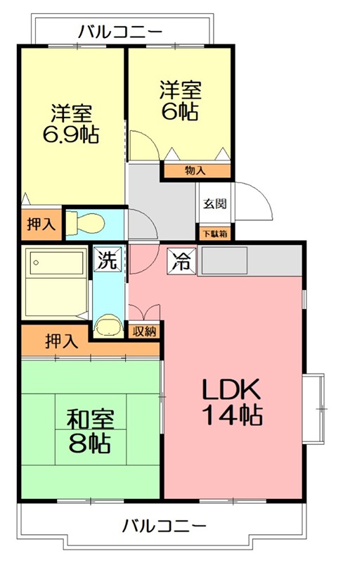 グランメール湘南台 205号室 間取り