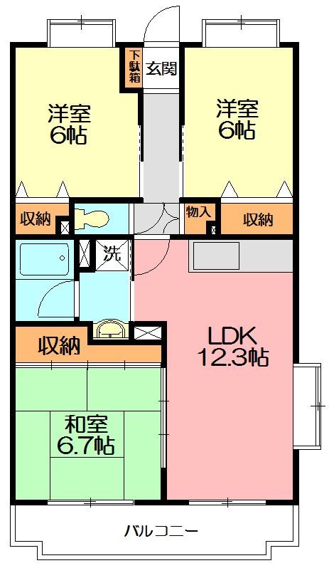 サザンパーク 204号室 間取り