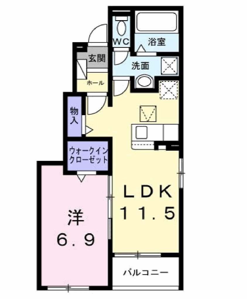 ファインブルク・K Ⅲ 101号室 間取り