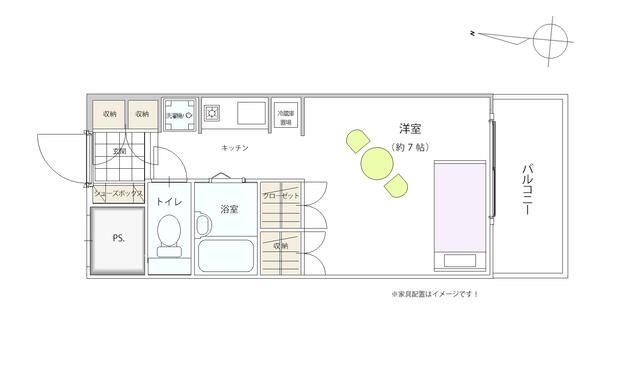 厚木アザレアビル 609号室 間取り