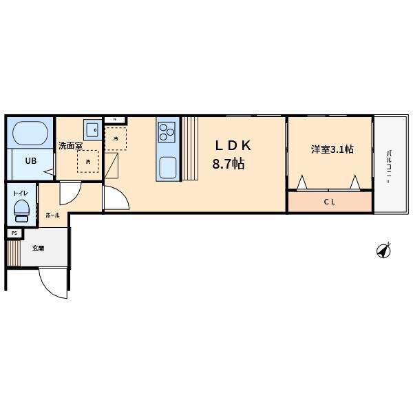 ブランメゾンB 303号室 間取り