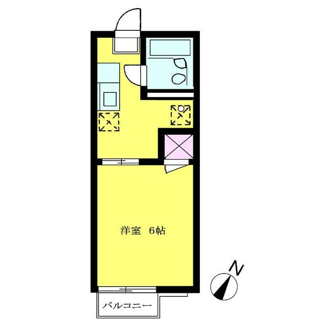 コーポレインボー 2B号室 間取り