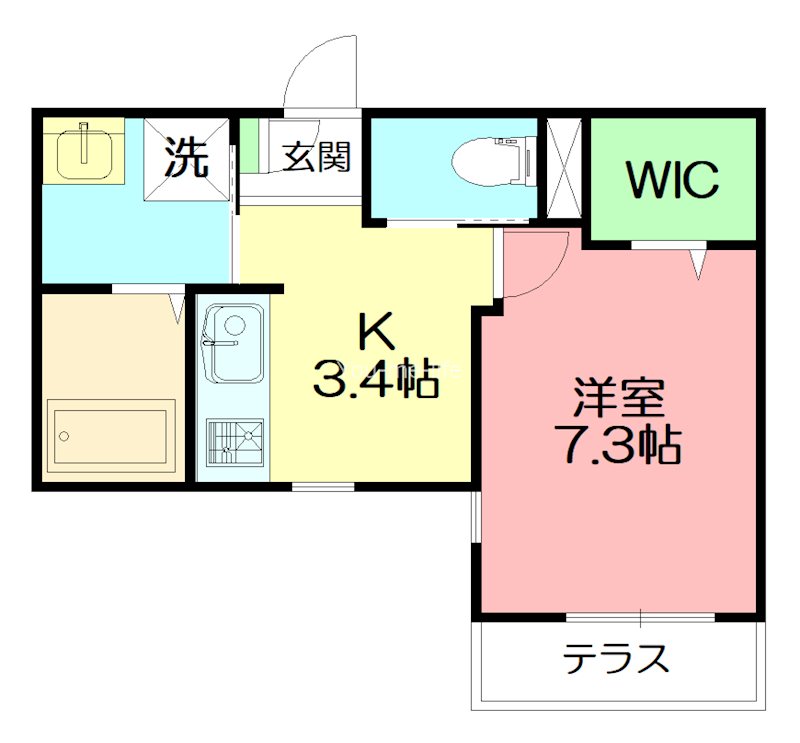 ル・シェノンⅡ 101号室 間取り