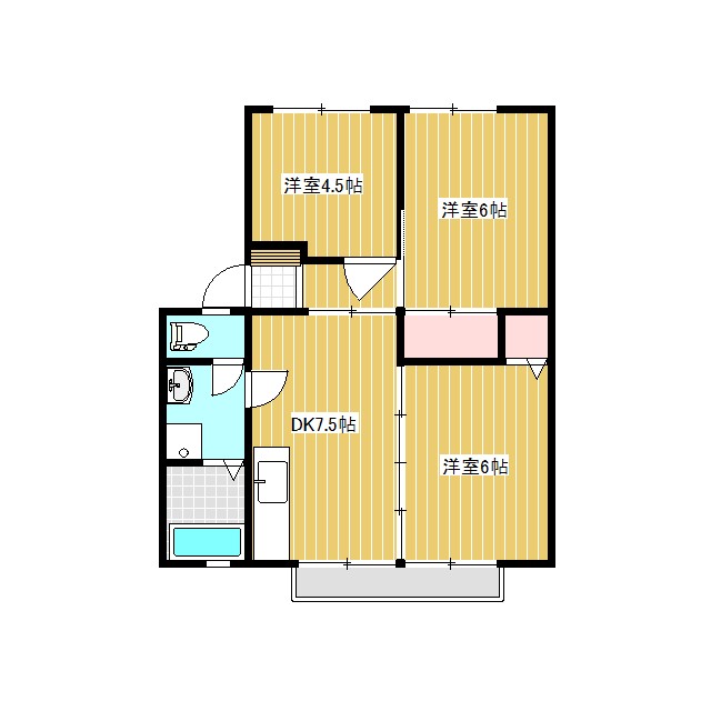 アールヒルズA 202号室 間取り