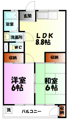 明和コーポ 203号室 間取り