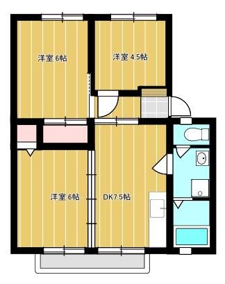 アールヒルズB 202号室 間取り
