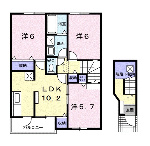 ラルジュⅡ 203号室 間取り