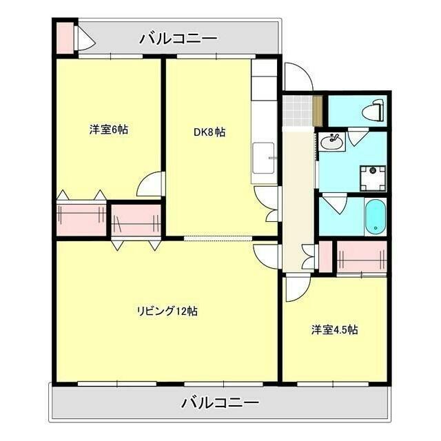 岡田団地13号棟 204号室 間取り