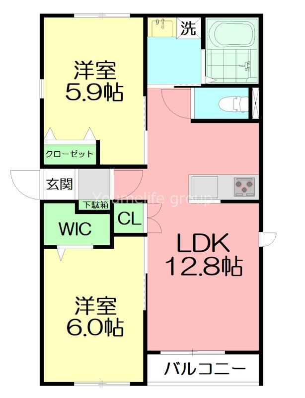 LivelyⅡ 202号室 間取り