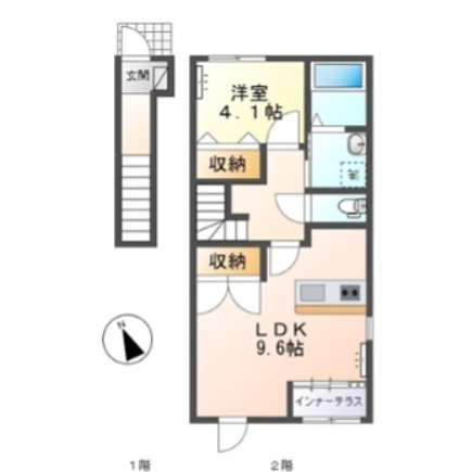 ヴェルデュールⅢ 201号室 間取り