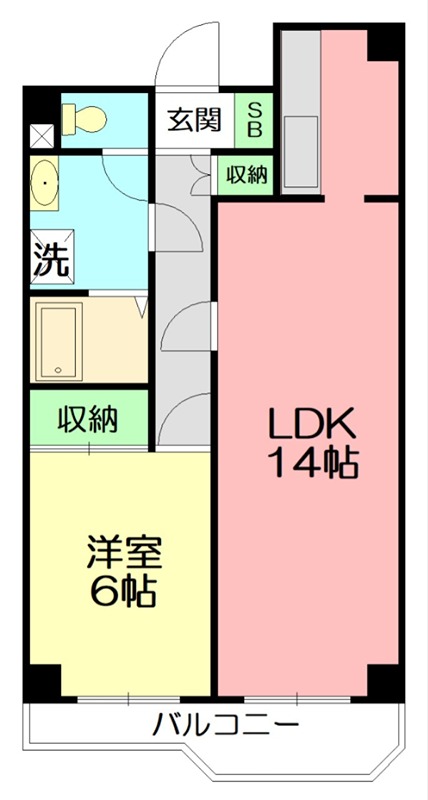 内藤マンション　B棟 101号室 間取り