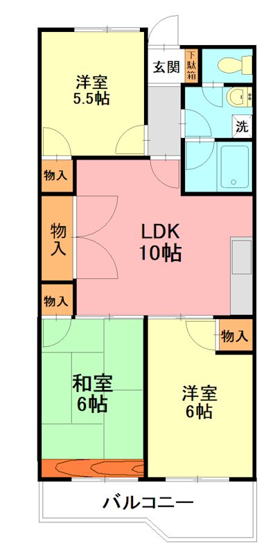 コーポ山室 305号室 間取り