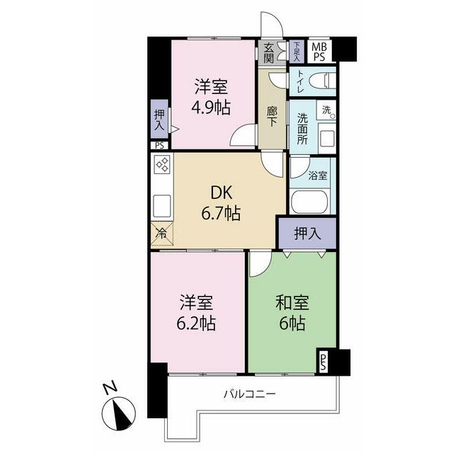 ベルメゾン東戸塚 309号室 間取り