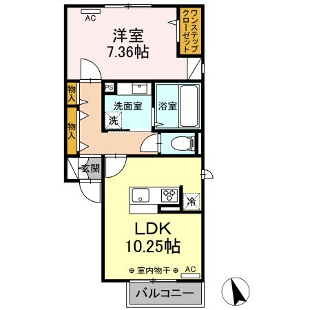 グランドゥールⅠ 205号室 間取り