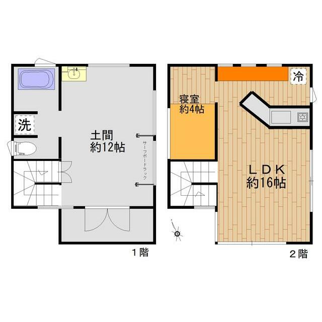 鵠沼海岸5丁目貸家 間取り