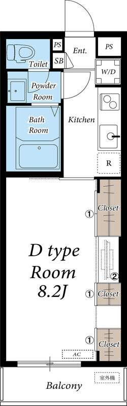 リブリ・クレスト本厚木 106号室 間取り