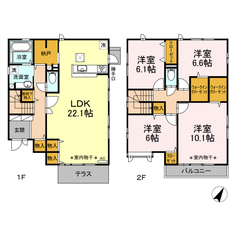 桂坂タウン　D 01号室 間取り