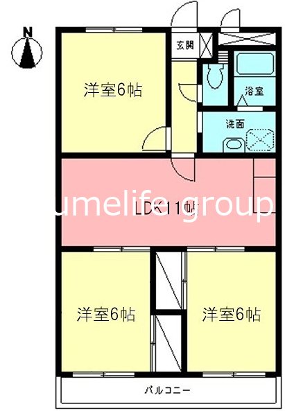 ソレイユ楠 305号室 間取り