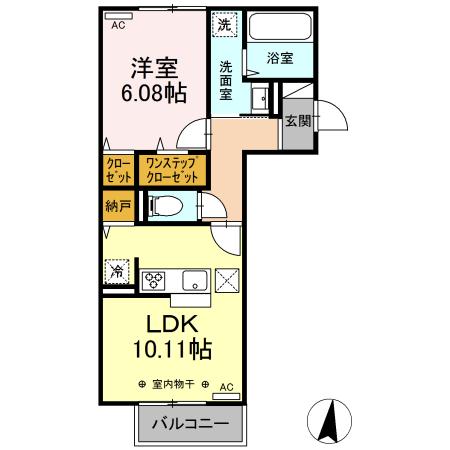 ヒルズ萩山 103号室 間取り