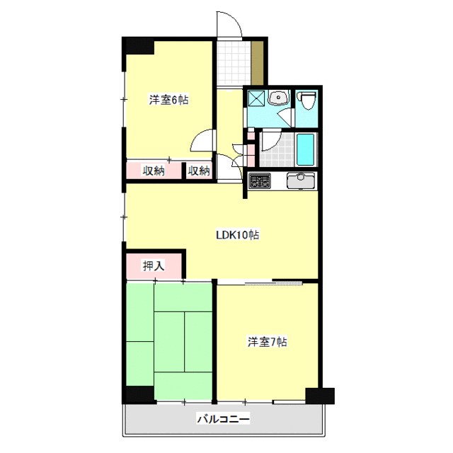 本厚木ハイデンス 301号室 間取り