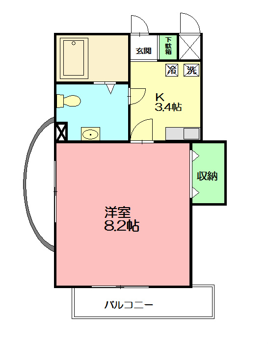 エクセル東海 205号室 間取り