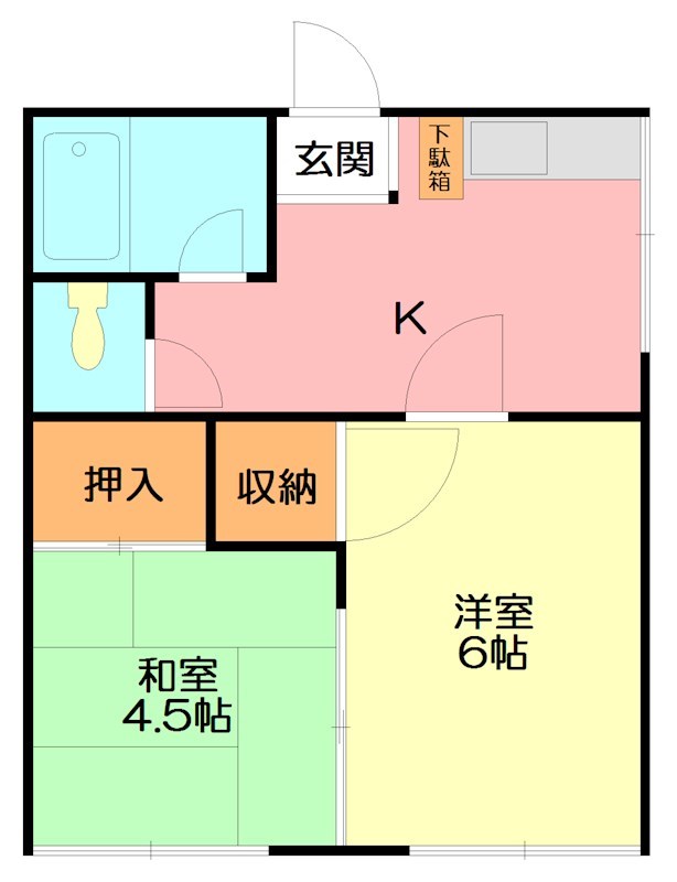 みどりハウス 201号室 間取り
