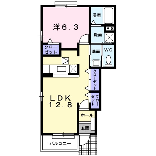 シャンド・カメリア 103号室 間取り