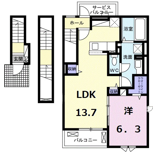 クレール鎌倉Ⅱ 302号室 間取り