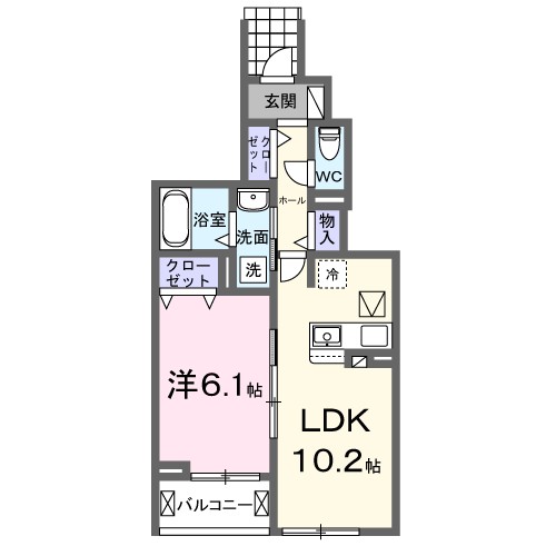 Hi-Rosetta B 102号室 間取り
