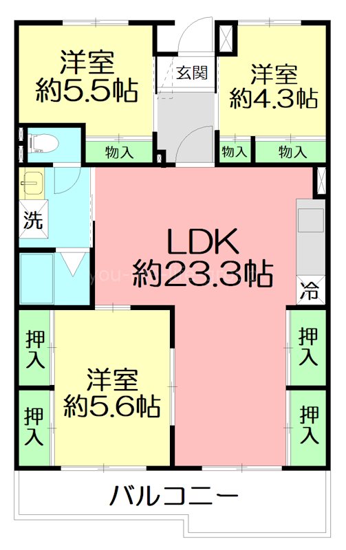 ゴテンハイム 302号室 間取り