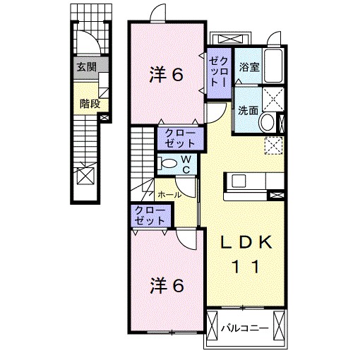 ヴィラ・ミコハタ 202号室 間取り
