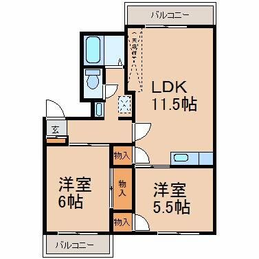 ボンエルフミマツ(ぼんえるふみまつ) 102号室 間取り