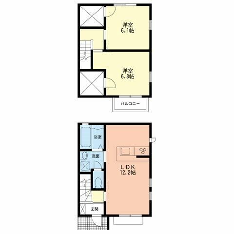 アザレアB 102号室 間取り