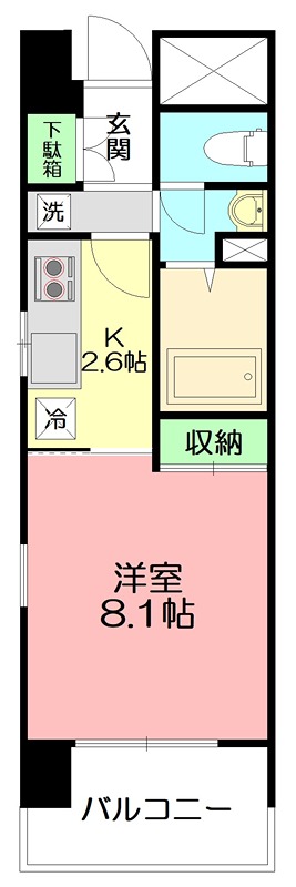 コンソラーレ本厚木 601号室 間取り