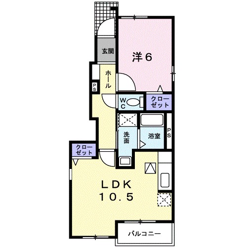 カーサソレアードD 101号室 間取り